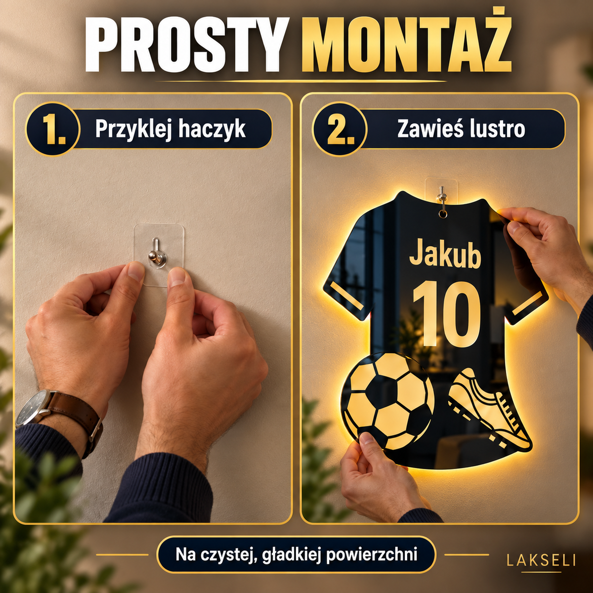 Personalizowane lustro LED LAKSELI