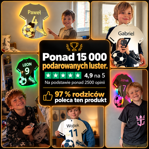 LAKSELI™ | Personalizowane lustro LED – Piłka nożna